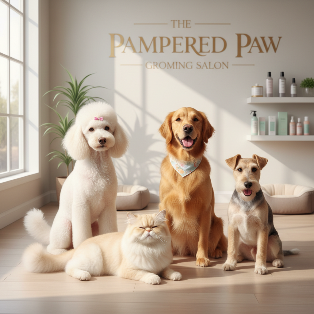 Happy pets after grooming